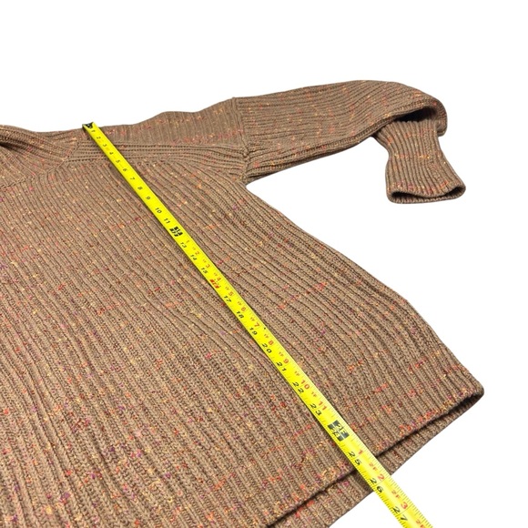 Free People Oversized Sweater Size XS‎ Knit Leo Tunic Brown speckled slouchy - Picture 11 of 12